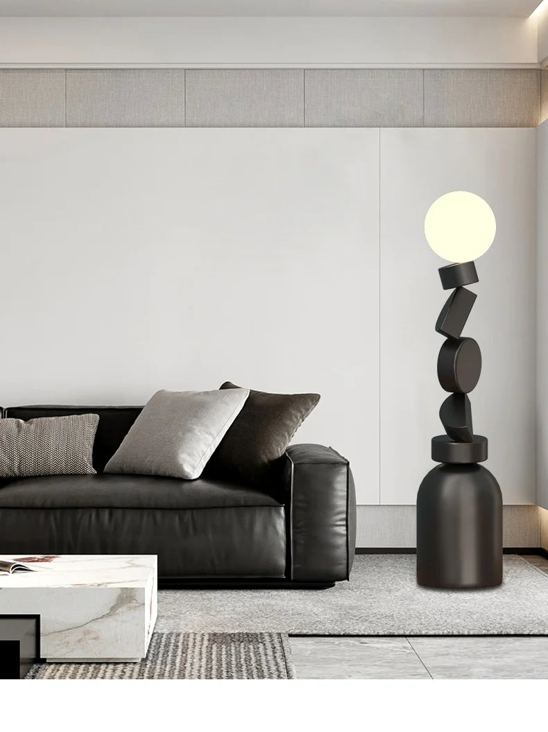 Lampe Autoportante Ronde en Verre au Design Contemporain pour Salon et Chambre-LUMICONCEPT