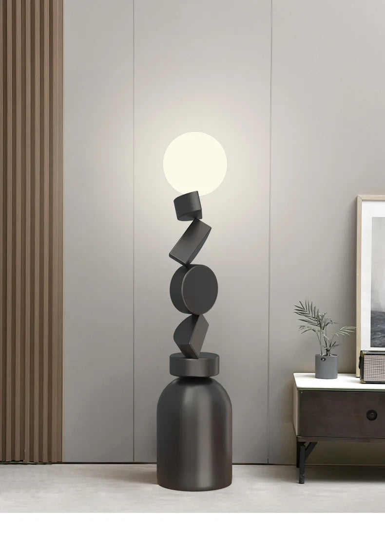 Lampe Autoportante Ronde en Verre au Design Contemporain pour Salon et Chambre-LUMICONCEPT