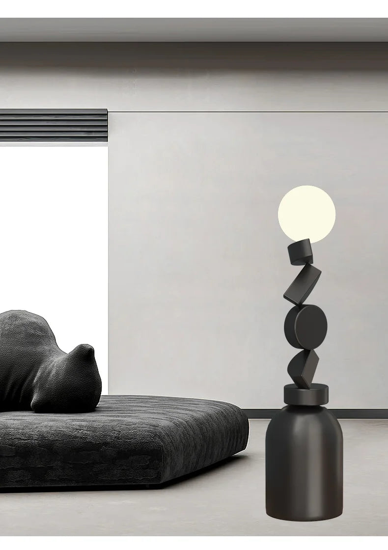 Lampe Autoportante Ronde en Verre au Design Contemporain pour Salon et Chambre-LUMICONCEPT