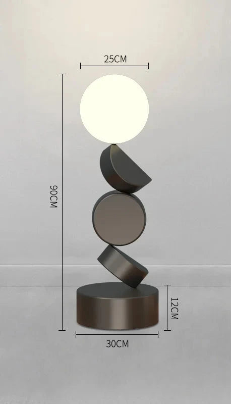 Lampe Autoportante Ronde en Verre au Design Contemporain pour Salon et Chambre-LUMICONCEPT