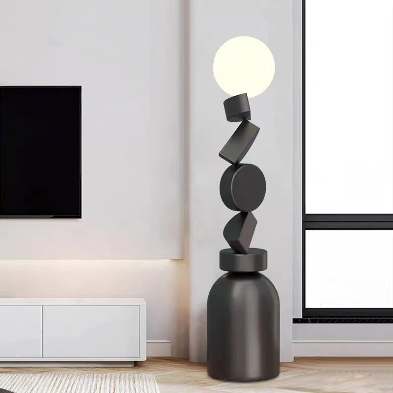 Lampe Autoportante Ronde en Verre au Design Contemporain pour Salon et Chambre-LUMICONCEPT