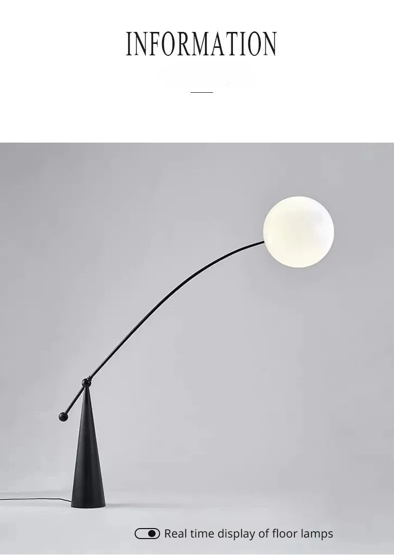 Lampe LED autoportante monochrome nordique en verre et fer pour intérieur moderne-LUMICONCEPT