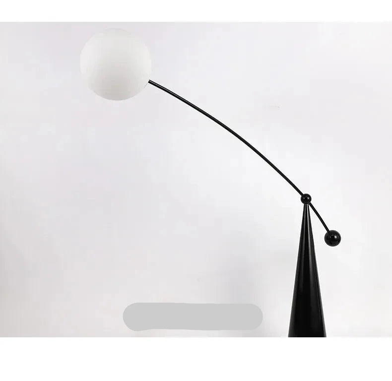 Lampe LED autoportante monochrome nordique en verre et fer pour intérieur moderne-LUMICONCEPT