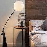 Lampe LED autoportante monochrome nordique en verre et fer pour intérieur moderne-LUMICONCEPT