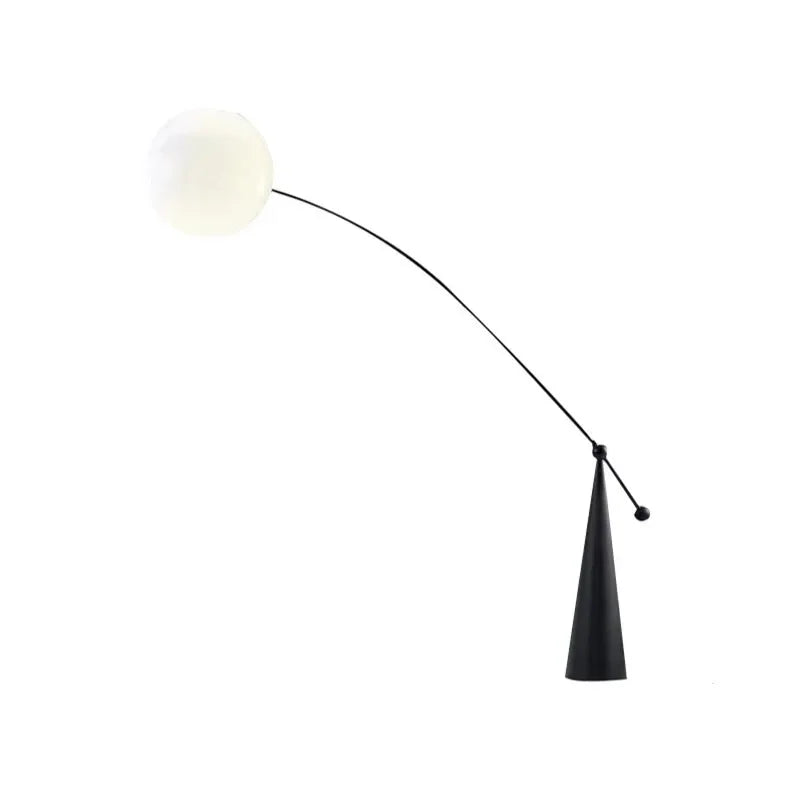 Lampe LED autoportante monochrome nordique en verre et fer pour intérieur moderne-LUMICONCEPT