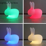 Lampe Lapin LED Réglable Rechargeable avec Télécommande pour Enfants et Extérieur-LUMICONCEPT