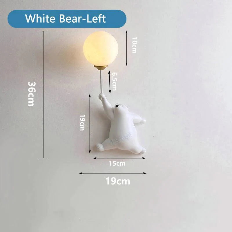 Lampe Ourson en Résine avec Abat-jour Lunaire 3D-LUMICONCEPT