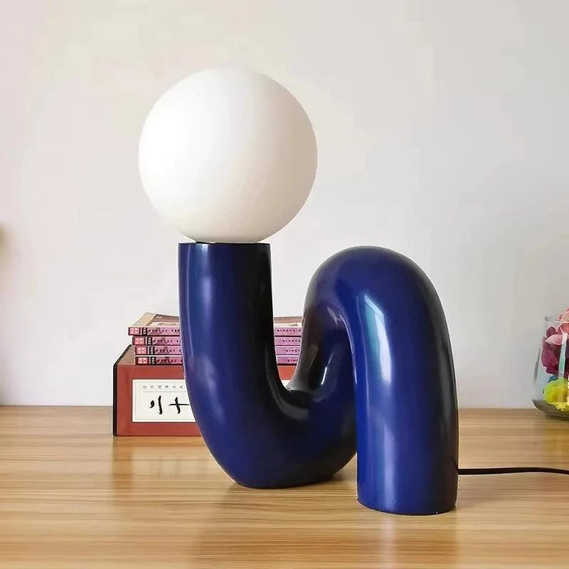 Lampe de Bureau Élégante en Verre et Résine-LUMICONCEPT