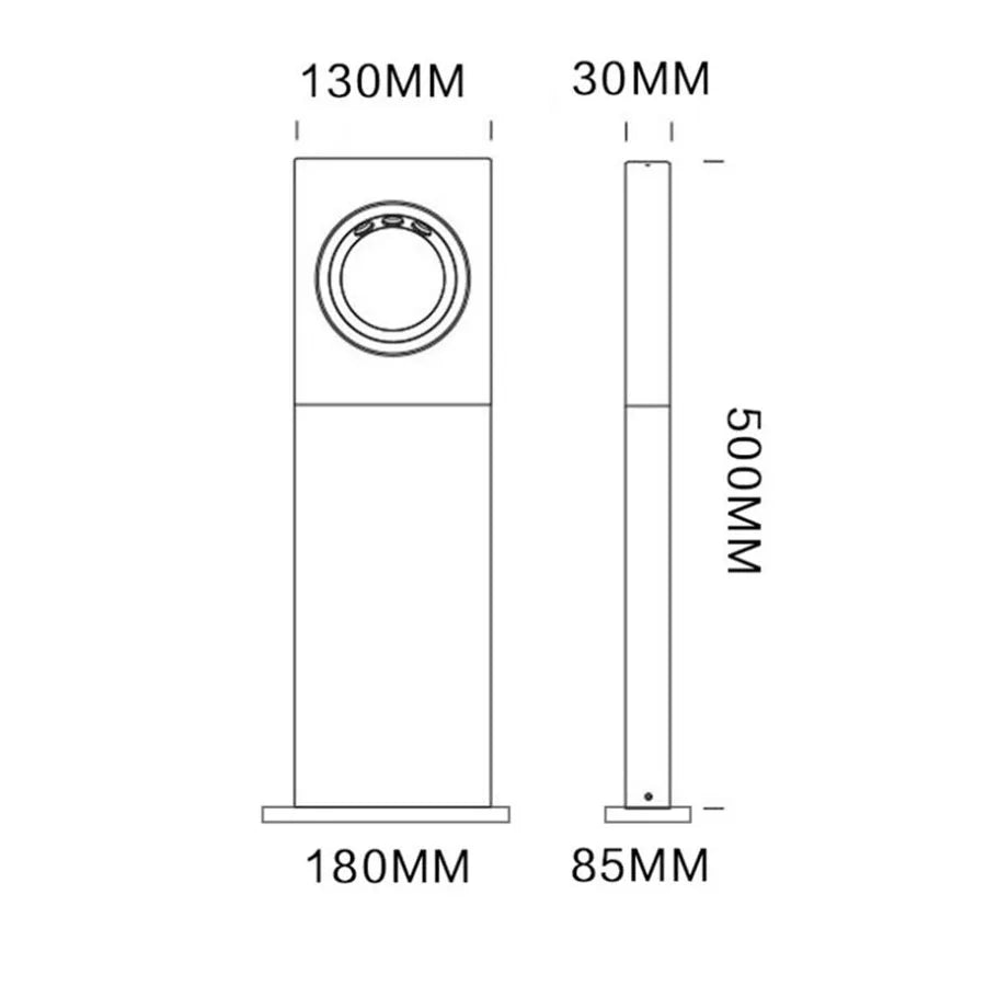 Lampe de Pelouse LED Étanche 60cm - Éclairage de Jardin SMD 7W, Corps en Aluminium Noir-LUMICONCEPT