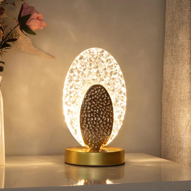 Lampe de Table Élégante avec Éclairage Personnalisable et Corps Doré-LUMICONCEPT