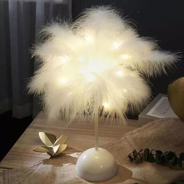 Lampe de Table Élégante avec Plumes Personnalisables-LUMICONCEPT