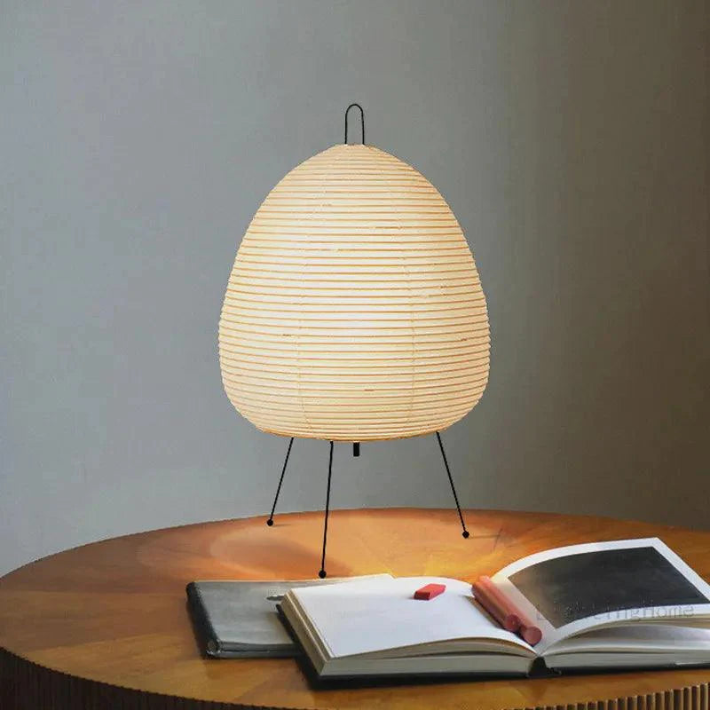 Lampe de Table LED Moderne en Métal et Papier de Riz-LUMICONCEPT