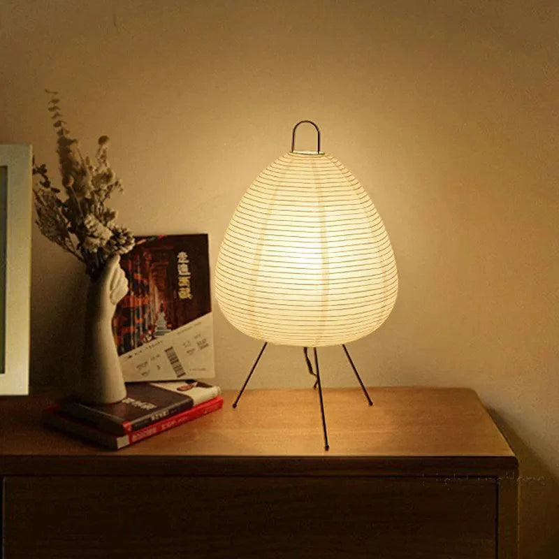 Lampe de Table LED Moderne en Métal et Papier de Riz-LUMICONCEPT