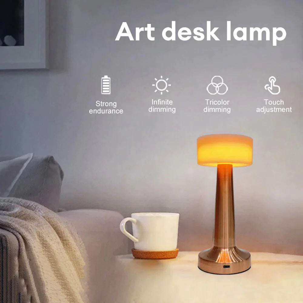 Lampe de Table LED Rétro Minimaliste avec Variation Tactile-LUMICONCEPT