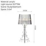 Lampe de bureau LED en acrylique transparent au design baroque moderne-LUMICONCEPT