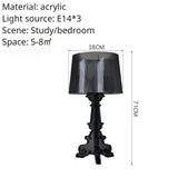 Lampe de bureau LED en acrylique transparent au design baroque moderne-LUMICONCEPT