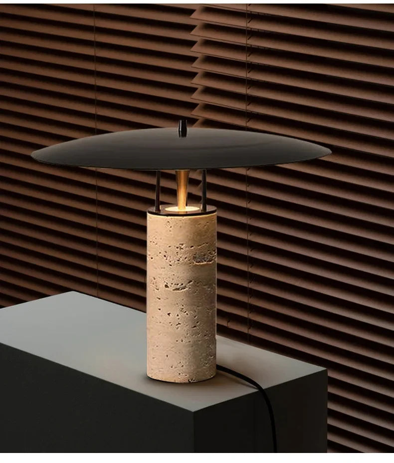 Lampe de bureau en marbre nordique moderne avec lumière LED-LUMICONCEPT