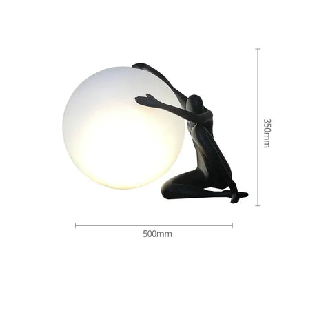 Lampe de sol Art Déco en verre givré avec design portrait rétro-LUMICONCEPT