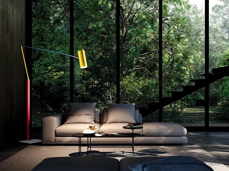 Lampe de sol en métal réglable au design nordique moderne-LUMICONCEPT