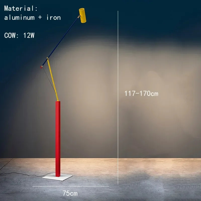 Lampe de sol en métal réglable au design nordique moderne-LUMICONCEPT