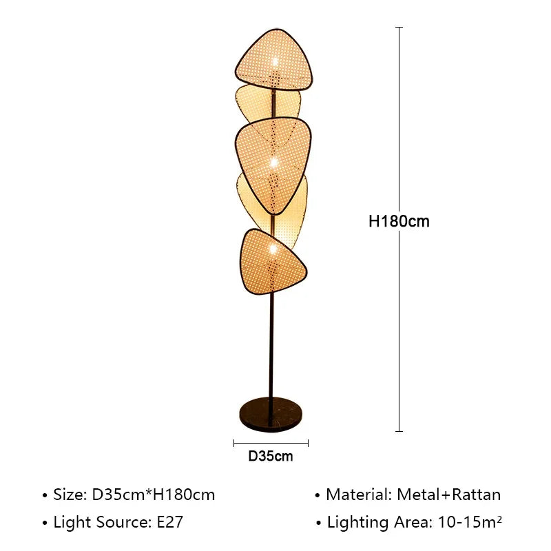 Lampe de sol en rotin moderne au design nordique pour salon et chambre à coucher-LUMICONCEPT