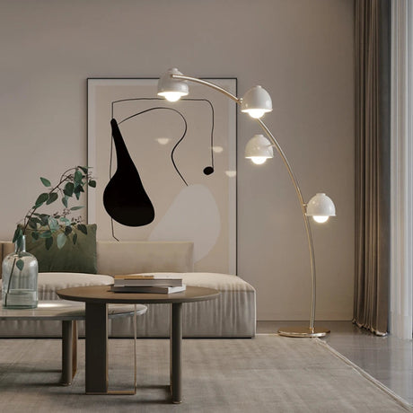 Lampe de sol moderne en métal avec abat-jour en verre givré, design italien et nordique-LUMICONCEPT