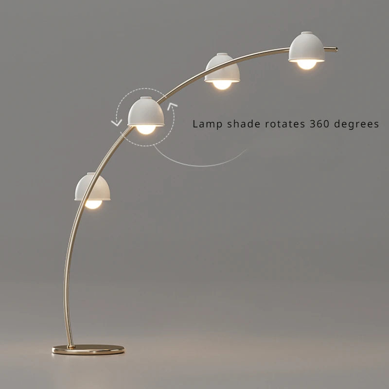 Lampe de sol moderne en métal avec abat-jour en verre givré, design italien et nordique-LUMICONCEPT