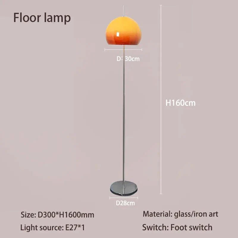 Lampe de sol rétro en verre orange dégradé pour une ambiance élégante et moderne-LUMICONCEPT