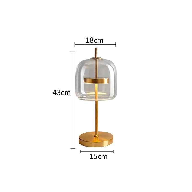 Lampe de table LED moderne en verre au design nordique élégant-LUMICONCEPT