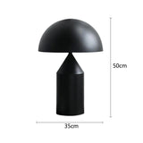 Lampe de table nordique en fer noir avec abat-jour doré champignon-LUMICONCEPT