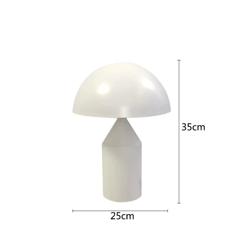 Lampe de table nordique en fer noir avec abat-jour doré champignon-LUMICONCEPT