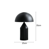 Lampe de table nordique en fer noir avec abat-jour doré champignon-LUMICONCEPT