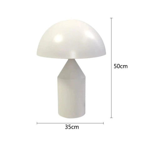 Lampe de table nordique en fer noir avec abat-jour doré champignon-LUMICONCEPT