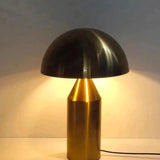 Lampe de table nordique en fer noir avec abat-jour doré champignon-LUMICONCEPT