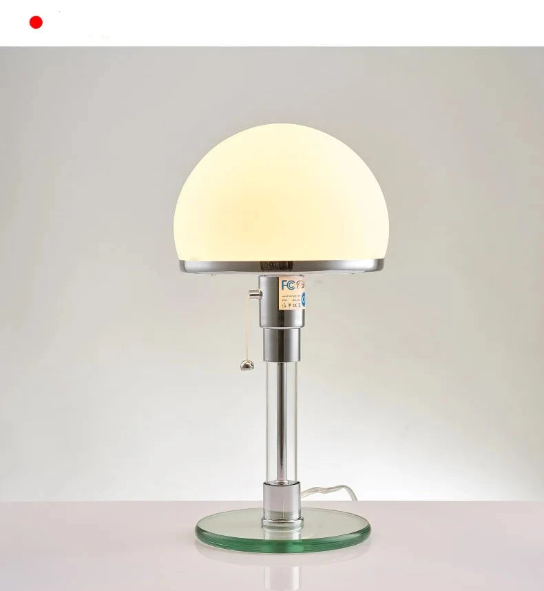 Lampe de table nordique en verre avec abat-jour en tissu pour une ambiance élégante-LUMICONCEPT