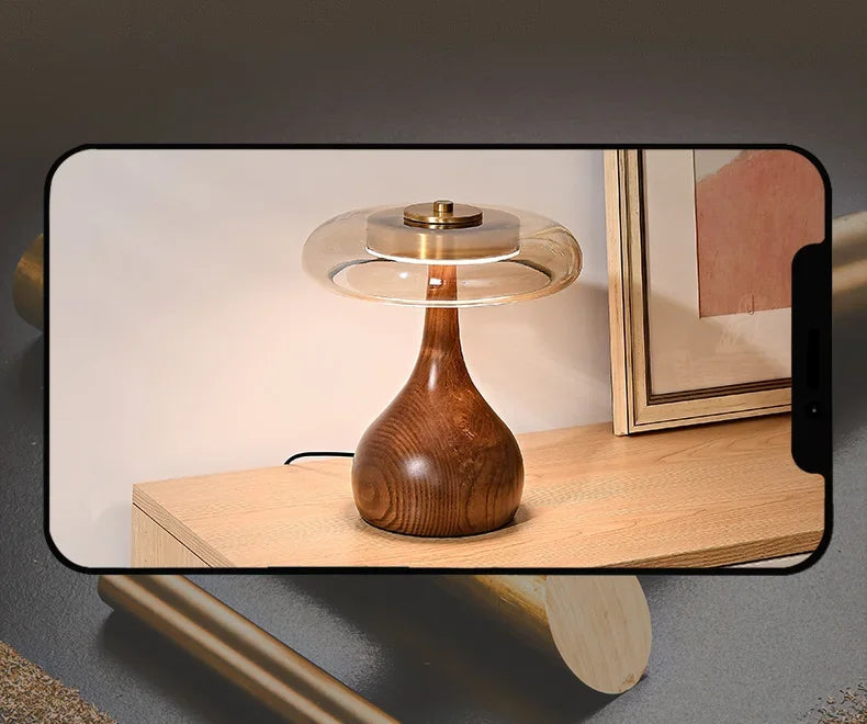 Lampe de table rétro française en verre pour chambre à coucher-LUMICONCEPT