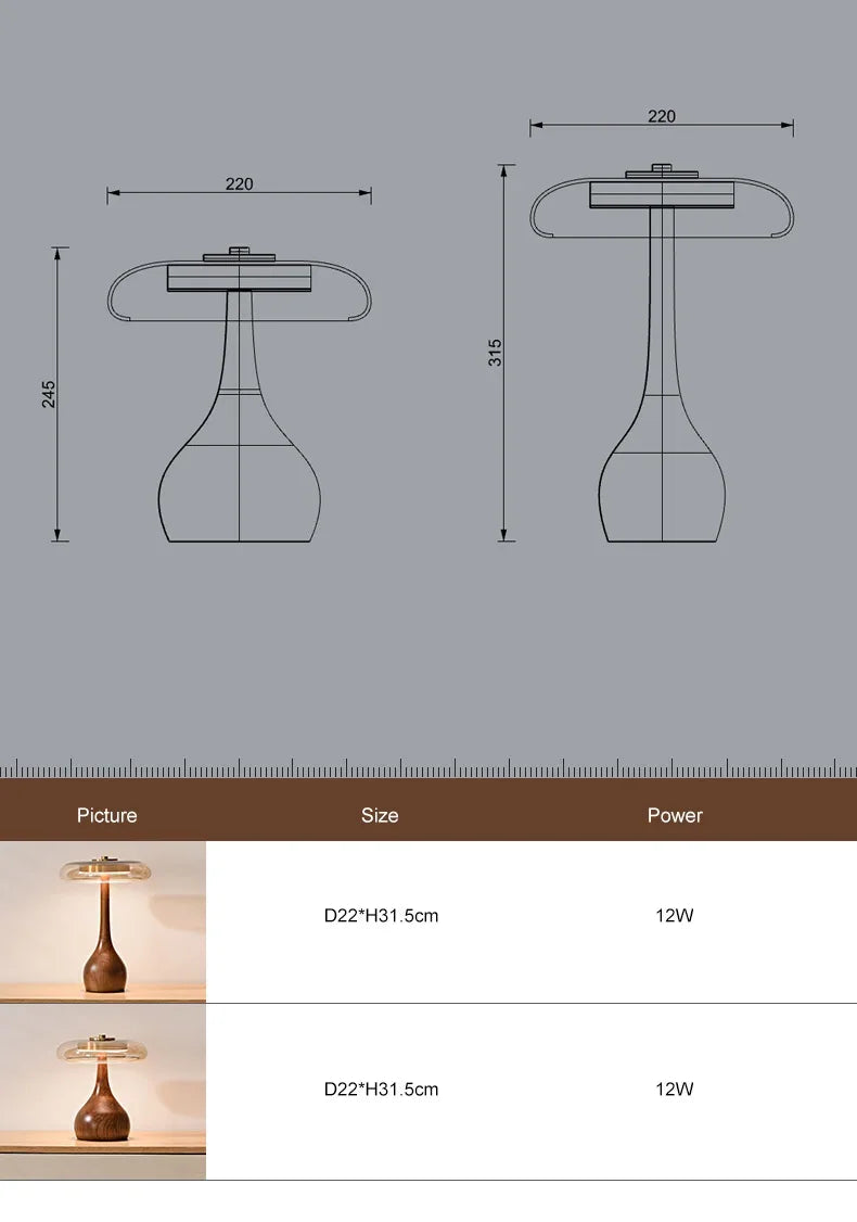 Lampe de table rétro française en verre pour chambre à coucher-LUMICONCEPT