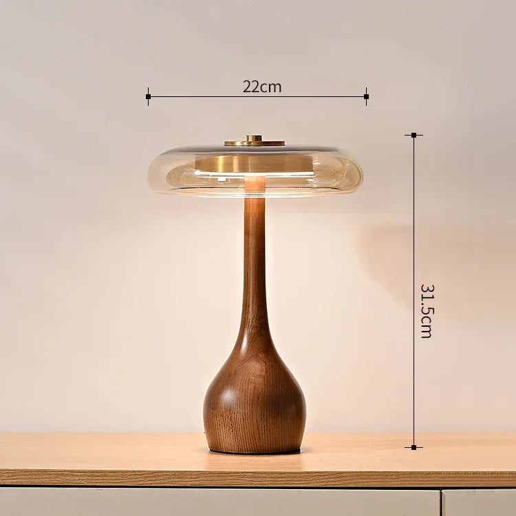 Lampe de table rétro française en verre pour chambre à coucher-LUMICONCEPT