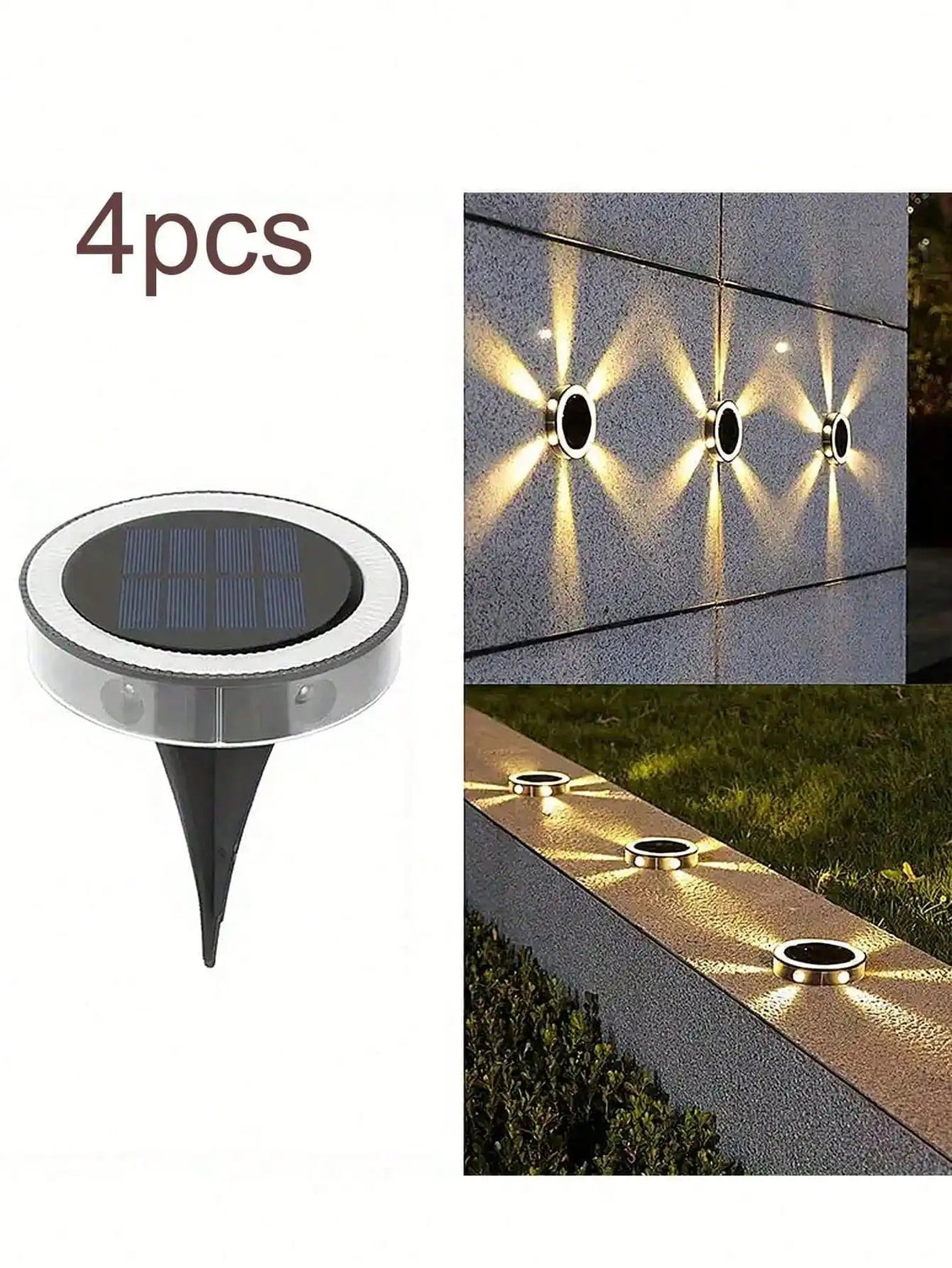 Lampes Solaire LED à Disque Étanches - Pack de 4, Éclairage Moderne pour Jardin et Extérieur-LUMICONCEPT