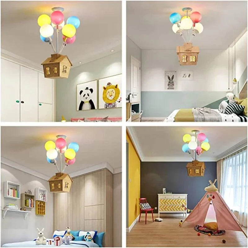 Luminaire Enfant Élégant en Fer et Bois avec Ambiance Contemporaine-LUMICONCEPT