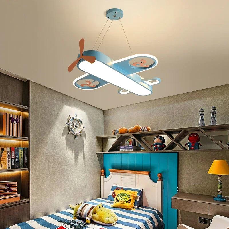 Luminaire suspendu LED en forme d'avion pour chambre d'enfants-LUMICONCEPT