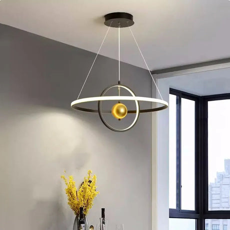 Lustre Circulaire en Fer avec Éclairage LED Télécommandé pour un Style Européen Élegant-LUMICONCEPT