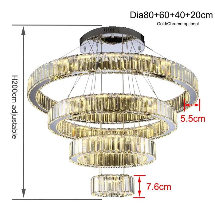 Lustre Élégant en Acier Inoxydable et Cristal pour un Éclairage Sophistiqué-LUMICONCEPT