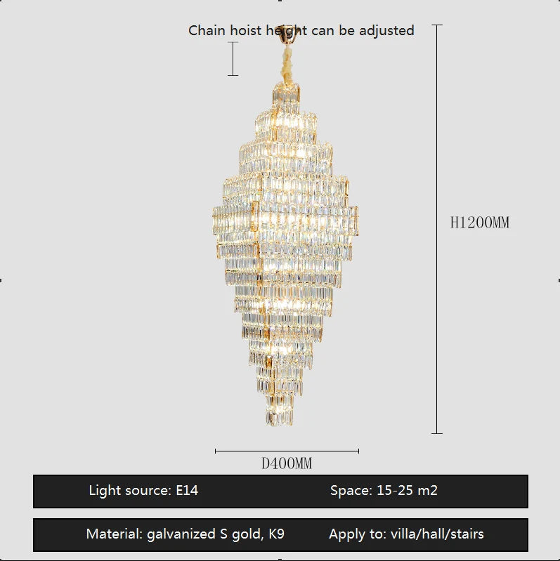 Lustre Élégant en Métal et Cristal pour Espaces Contemporains-LUMICONCEPT