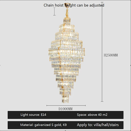 Lustre Élégant en Métal et Cristal pour Espaces Contemporains-LUMICONCEPT