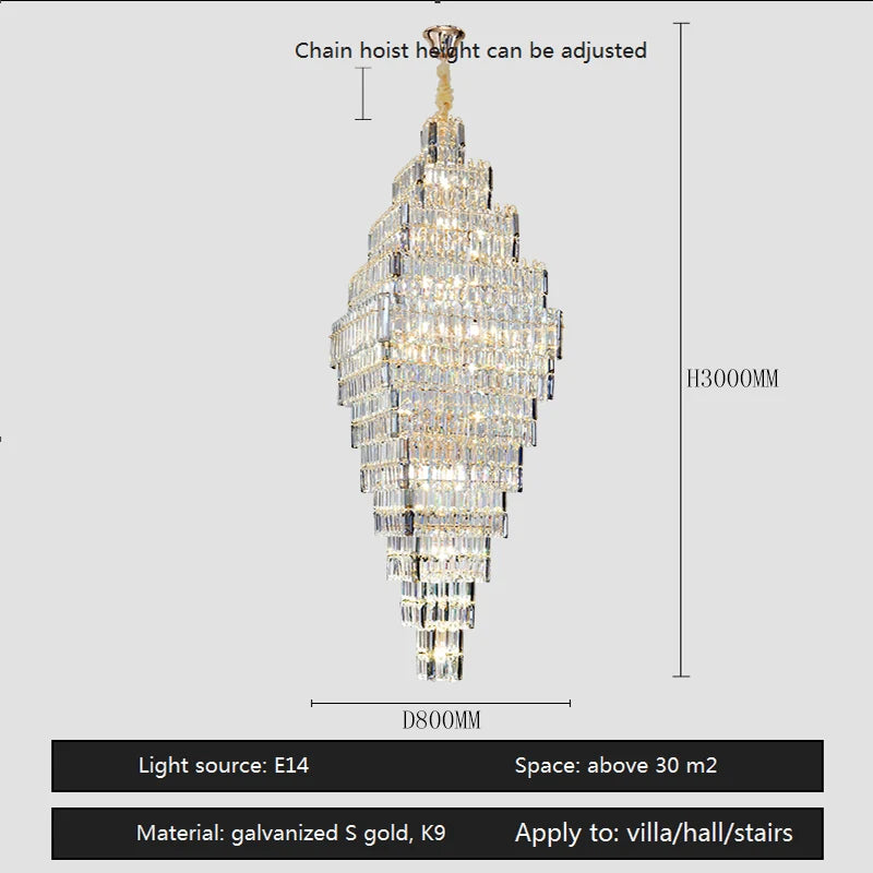 Lustre Élégant en Métal et Cristal pour Espaces Contemporains-LUMICONCEPT