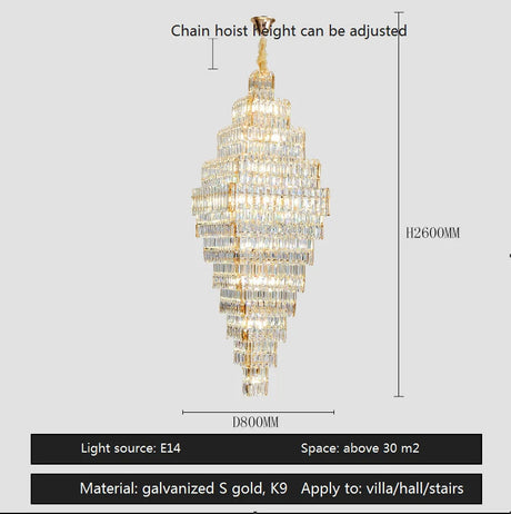 Lustre Élégant en Métal et Cristal pour Espaces Contemporains-LUMICONCEPT