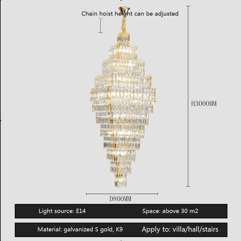 Lustre Élégant en Métal et Cristal pour Espaces Contemporains-LUMICONCEPT