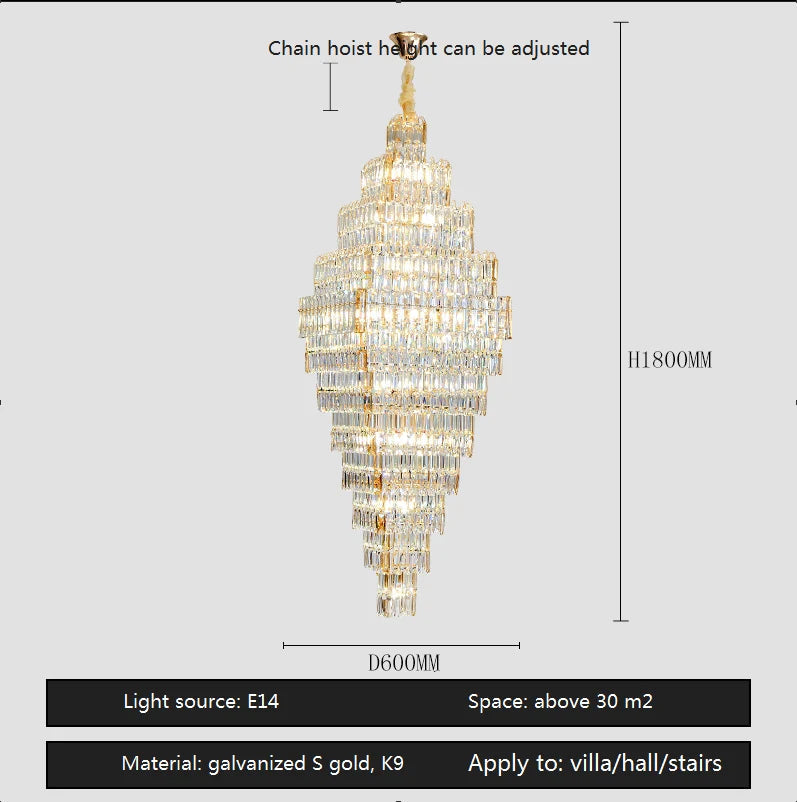 Lustre Élégant en Métal et Cristal pour Espaces Contemporains-LUMICONCEPT