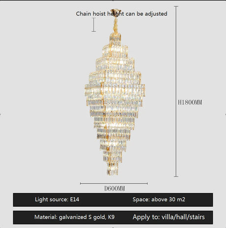 Lustre Élégant en Métal et Cristal pour Espaces Contemporains-LUMICONCEPT